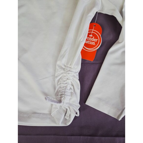 NWT Girls Long Sleeve Rash Guard Swim Top Size 6-6x w/ Side Tie - UPF 50+ - Picture 2 of 3